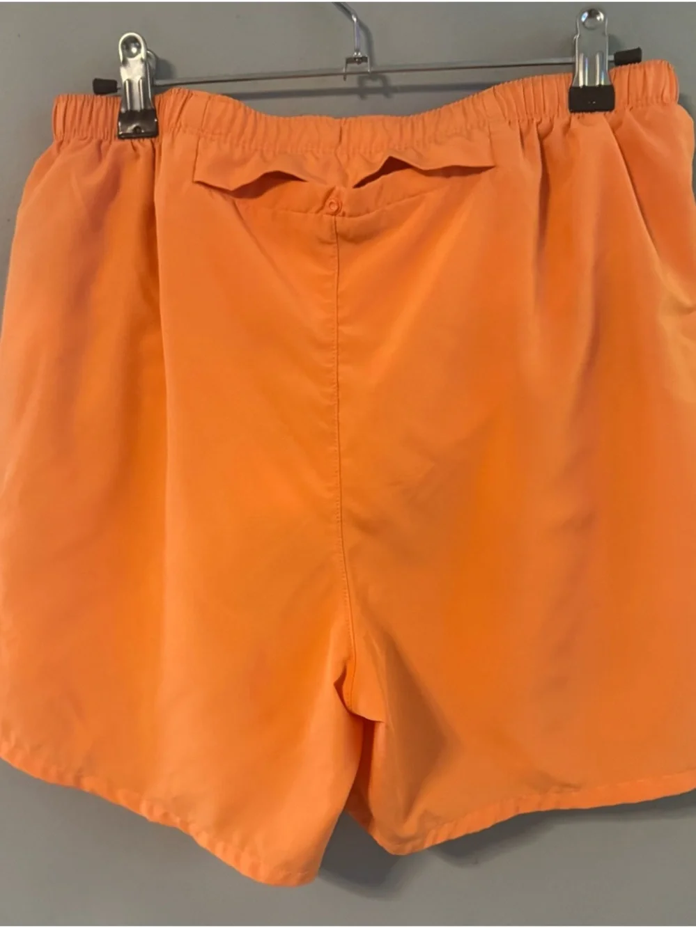 Nike Men’s Orange Athletic Shorts with Gray Contrast Panel Size Medium